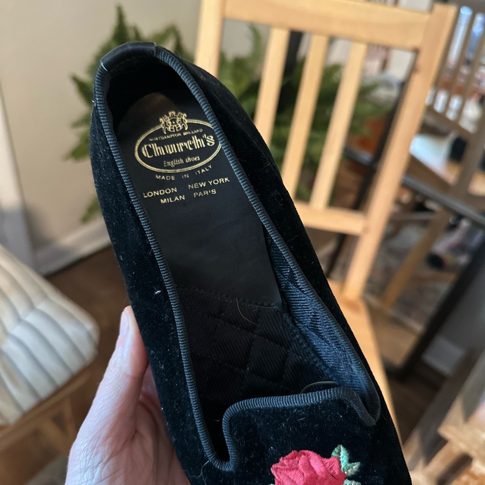 Church's Black Sovereign Rose Velvet Loafers - Picture 5 of 6